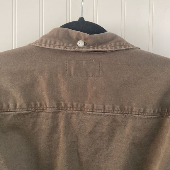Current/Elliott women’s button up top / light jacket olive green‎ raw edge 2/M - Picture 8 of 15
